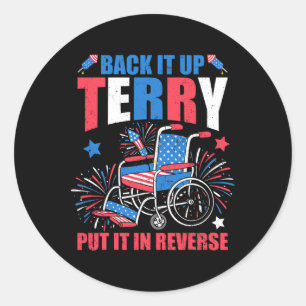 Van juli vuurwerk terug zet Terry het in Revers Ronde Sticker