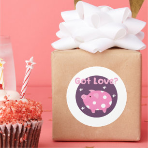 Van Kawaii een schattig roze varken Ronde Sticker