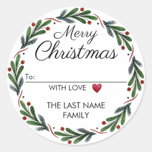 Van Kerst stickers Groene en Rode krans