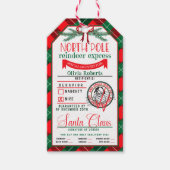 Van kerstman met rood en groen kerstfeest cadeaulabel (Voorkant)