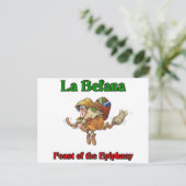 Van La Befana (de Heks van Kerstmis) het Feest van Feestdagenkaart (Staand voorkant)