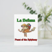 Van La Befana (de Heks van Kerstmis) het Feest van Feestdagenkaart (Staand voorkant)