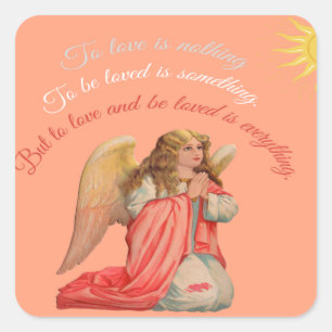 "Van liefde en liefde houden is alles". Vierkante Sticker