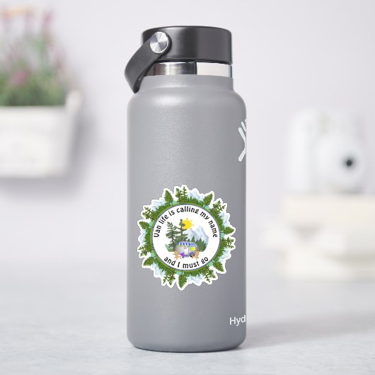 VAN LIFE NOEMT MIJN NAAM Custom Camping Sticker (HydroFlask)