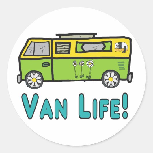 Van Life Ronde Sticker (Voorkant)