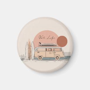 Van Life Surf Van – Retro Strand Camper Esthetiek Magneet