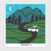 VAN LIFE Trees Forest Mountain Exken Moon Stars Sticker (Vel)