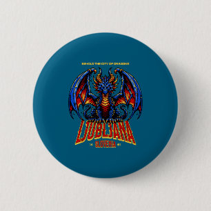 Van Ljubljana Slovenië Zie Stad Draken Ronde Button 5,7 Cm