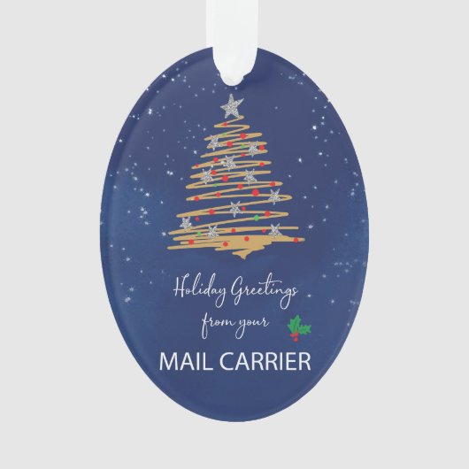 VAN Mail Carrier Christmas Tree  naam Ornament (voorkant)
