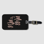 Van Mejuffrouw naar Mevrouw Honeymoon Roze Goud - Bagagelabel (Voorkant (horizontaal))