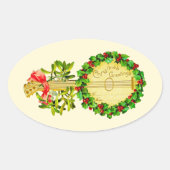 Van mij tot u Kerstmis Groetjes Gift Ovale Sticker (Voorkant)