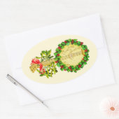 Van mij tot u Kerstmis Groetjes Gift Ovale Sticker (Envelop)