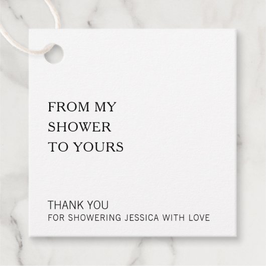 Van mijn bruiloftsfeest naar het jouwe Moderne Bru Bedankjes Labels (Voorkant)