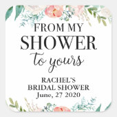 Van mijn bruiloftsfeest naar het jouwe vierkante sticker (Voorkant)