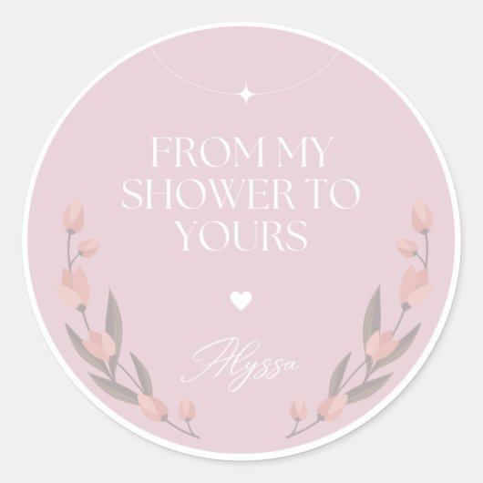 VAN MIJN DOUCHES NAAR DE JOUWE RONDE STICKER (Voorkant)