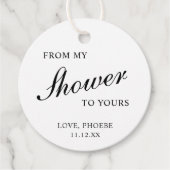 Van mijn douwer tot uw zwarte witte Vrijgezellenfe Bedankjes Labels (Voorkant)