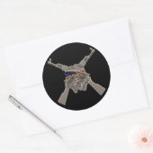 Van mijn koude dode vingers metaal ronde sticker (Envelop)