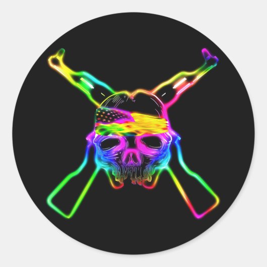 Van mijn koude dode vingers Neon Ronde Sticker (Voorkant)