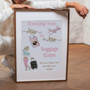 Van Miss naar Mrs Bruidsdouche Reis Favoriet Bord Poster