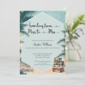 Van Miss naar Mrs Tropical vrijgezellenfeest Kaart (Staand voorkant)