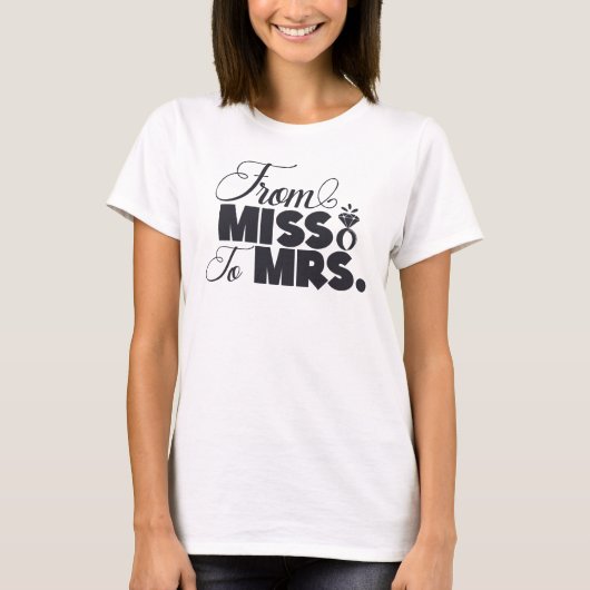 Van Miss tot Mrs Wedding T-shirt (Voorkant)