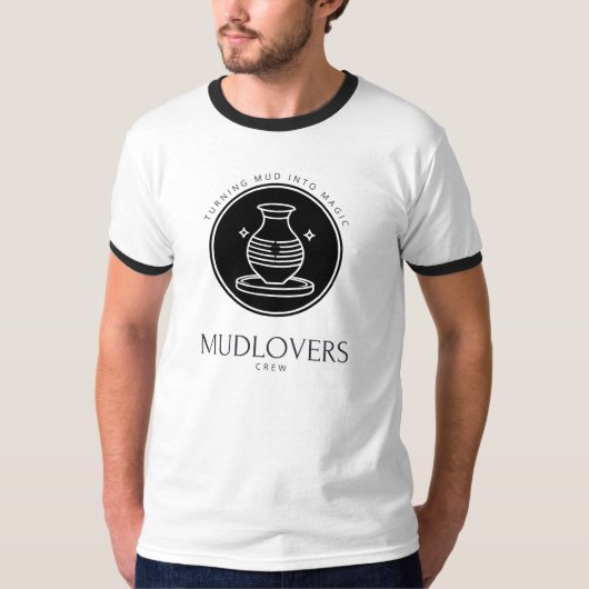 Van modder naar Magic Pottery Wheel Emblem T-shirt (Voorkant)