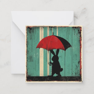 Van motregen tot dromen, schrijf Rainbows Bunny Notitiekaartje