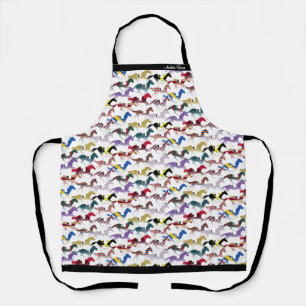 Van naar de paardenraces met het zijdepatroon van schort