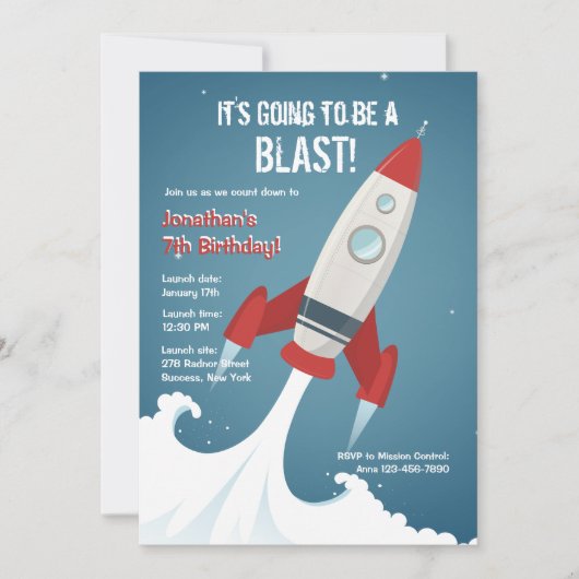 Van naar ruimteuitnodiging kaart (Voorkant)