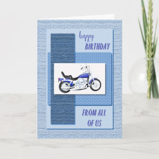 Van ons allemaal, motorfiets verjaardag kaart