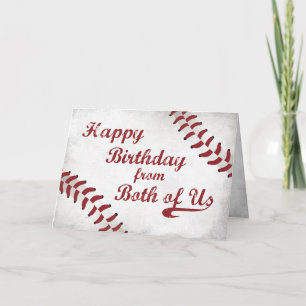 Van ons beiden Birthday Large Grunge Baseball Kaart
