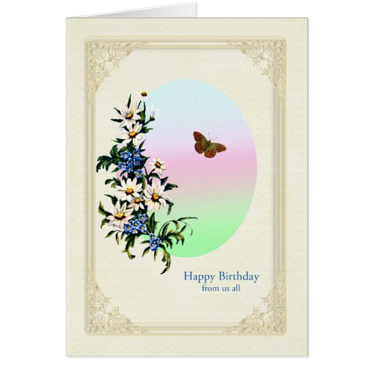 Van ons de hele verjaardag met bloemen (Voorkant)