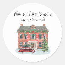 Van ons huis naar het jouwe Kerst sticker