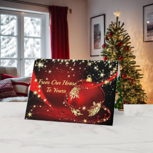 Van ons huis tot aan uw prettige kerstfeestdag feestdagen kaart