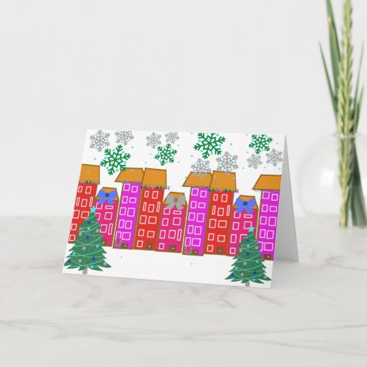 van ons thuis naar dat van u. Cute kerstmis Kaart (Voorkant)