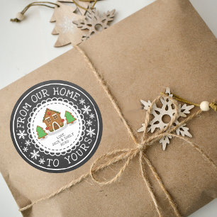 Van ons thuis tot aan uw Kerstmis Ronde Sticker