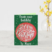 Van onze bubbel naar de jouwe Covid Kerstmis Kaart (Gele Bloem)