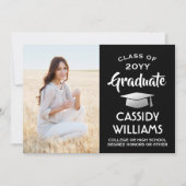 Van Ouders Een Foto Zwart-Wit Afstuderen Aankondiging (Voorkant)