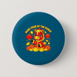 Van Paard Maans Chinees Vuur Paard Ronde Button 5,7 Cm