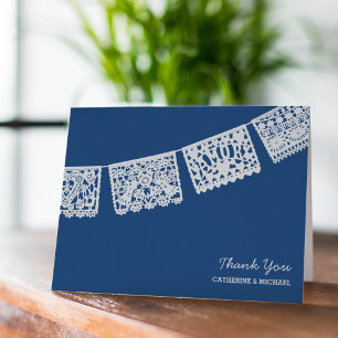 Van Papel dankt het Blauwe Huwelijk van Picado u Bedankkaart