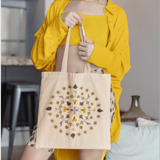 Van Persbloem Botanische Mandala Kunstwerk Tote Bag