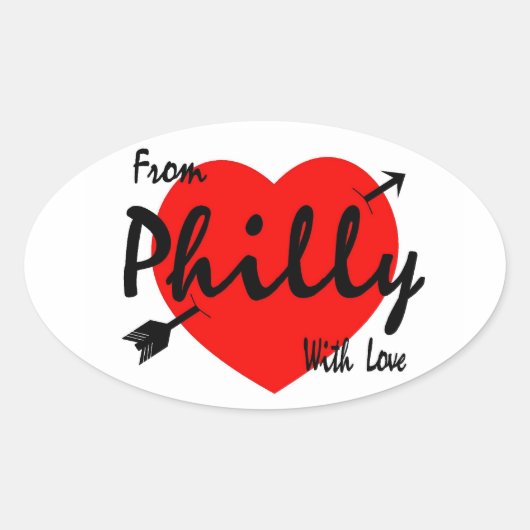 Van Philly met liefde Ovale Sticker (Voorkant)