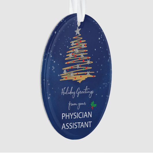 Van Physician Assistant Christmas Tree Customizab Ornament (voorkant)
