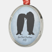 Van Pinguïn met kerstmis Metalen Ornament (Links)