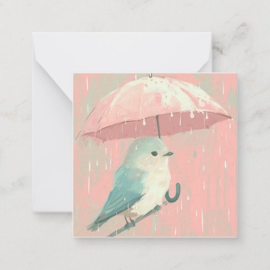 Van plassen tot pagina's, vogelverbeelding notitiekaartje (Voorkant)