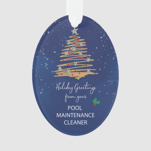Van Pool Maintenance Cleaner Kerstboom Ornament (voorkant)