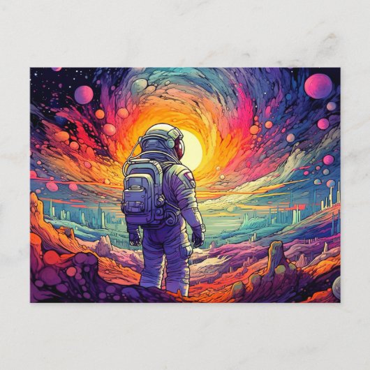 Van ruimte & verder illustratie briefkaart (Voorkant)