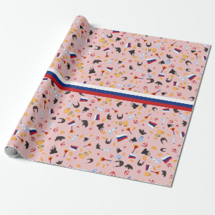 Van Rusland met de Russische vlag van de Liefde Cadeaupapier