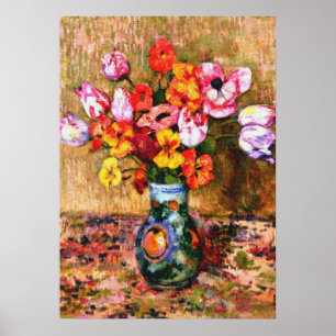 Van Rysselberghe - Tulips en Nasturtiums Poster