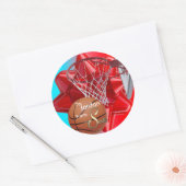 Van Santa Basketball Ronde Sticker (Envelop)